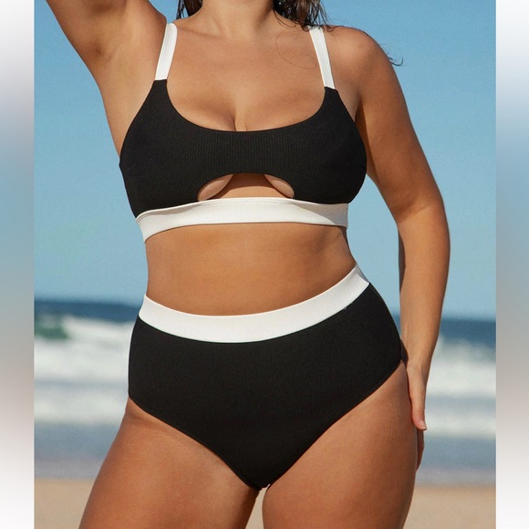 Berlook Other - Berlook Contrast Trim Plus Size Bikini Set